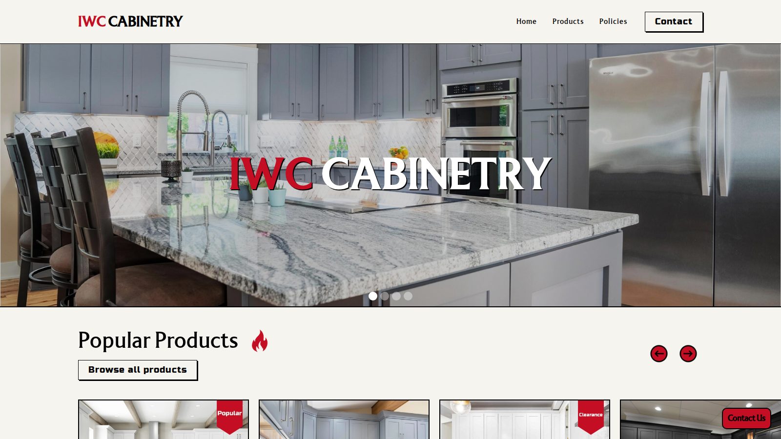 IWC Cabinetry homepage